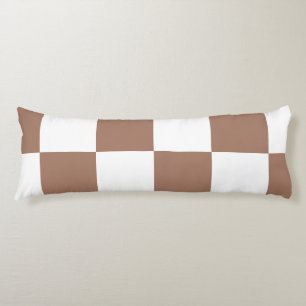 Geruit patroon in wit en Mocha Mousse Lichaamskussen