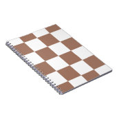 Geruit patroon in wit en Mocha Mousse Notitieboek (Rechterzijde)