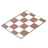 Geruit patroon in wit en Mocha Mousse Notitieboek (Linkerzijde)