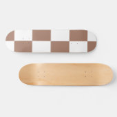Geruit patroon in wit en Mocha Mousse Persoonlijk Skateboard (Horizontaal)