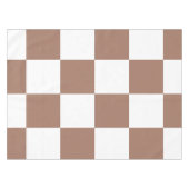 Geruit patroon in wit en Mocha Mousse Tafelkleed (Voorkant (Horizontaal))