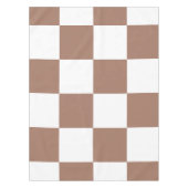 Geruit patroon in wit en Mocha Mousse Tafelkleed (Voorkant)