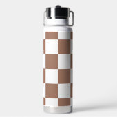 Geruit patroon in wit en Mocha Mousse Waterfles (Achterkant)