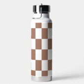 Geruit patroon in wit en Mocha Mousse Waterfles (Rechts)