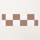 Geruit patroon in wit en Mocha Mousse Yogamat (Achterkant (horizontaal))