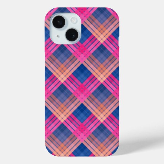 Geruit patroon met zigzagkleuring Case-Mate iPhone case (Achterkant)