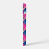 Geruit patroon met zigzagkleuring iPhone 15 case (Linkerkant)
