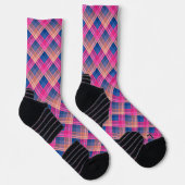 Geruit patroon met zigzagkleuring sokken (Rechts)