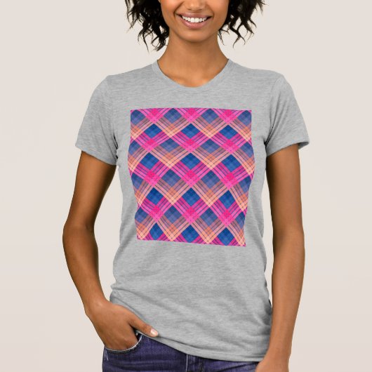 Geruit patroon met zigzagkleuring t-shirt (Voorkant)