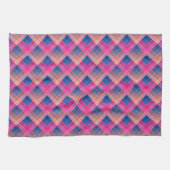 Geruit patroon met zigzagkleuring theedoek (Horizontaal)