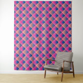 Geruit patroon met zigzagkleuring wandkleed (In situ)