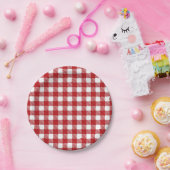 Geruit patroon papieren bordje (Feest)