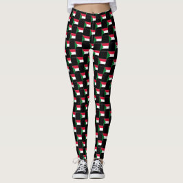 Geruit patroon Soedanese vlag Leggings