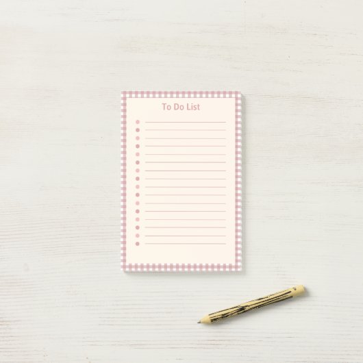 Geruit patroon takenlijst post-it® notes (Op bureau)