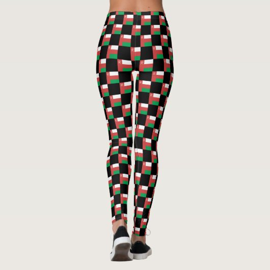 Geruit patroon van de Omaanse vlag Leggings (Achterkant)