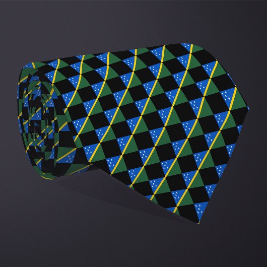 Geruit patroon van de vlag van Salomonseilanden Stropdas