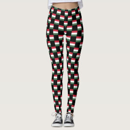 Geruit patroon van Hongaarse vlag Leggings
