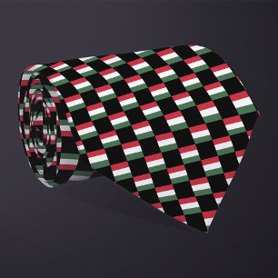 Geruit patroon van Hongaarse vlag Stropdas
