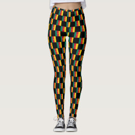 Geruit patroon van Kameroense vlag Leggings