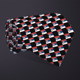 Geruit patroon van Servische vlag Stropdas