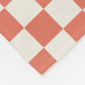 Geruit patroon van terracotta-crème fleece deken (Hoek)