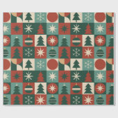geruit patroon voor retrovakantie cadeaupapier (Vlak)