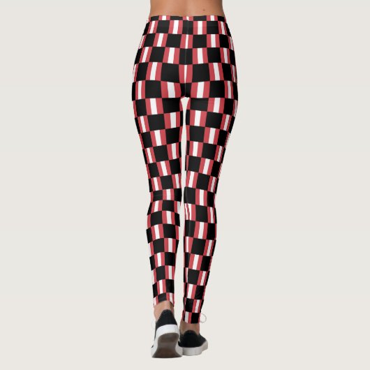 Geruit Peru Vlag Patroon Leggings (Achterkant)