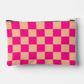 Geruit perzik heet roze geometrische retro Monogra Etui (Achterkant)