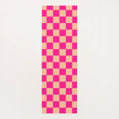 Geruit perzik heet roze geometrische retro Monogra Yogamat (Achterkant)