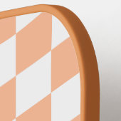 Geruit perzikkleurig wit geometrisch retro monogra pickleball paddle (Links Detail)