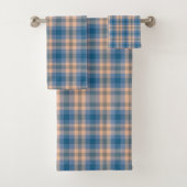 Geruit Plaid Beige Blauw Grijs en Perzik Bad Handdoek (Insitu)