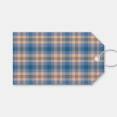 Geruit Plaid Beige Blauw Grijs en Perzik Cadeaulabel (Voorkant (Horizontaal))