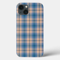 Geruit Plaid Beige Blauw Grijs en Perzik
