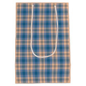 Geruit Plaid Beige Blauw Grijs en Perzik Medium Cadeauzakje (Achterkant)