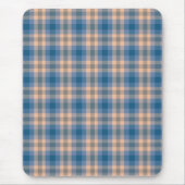 Geruit Plaid Beige Blauw Grijs en Perzik Muismat (Voorkant)