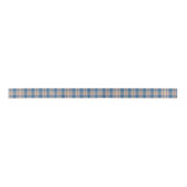 Geruit Plaid Beige Blauw Grijs en Perzik Satijnen Lint (Voorkant)