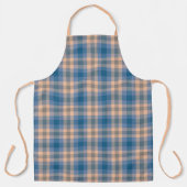 Geruit Plaid Beige Blauw Grijs en Perzik Schort (Voorkant)