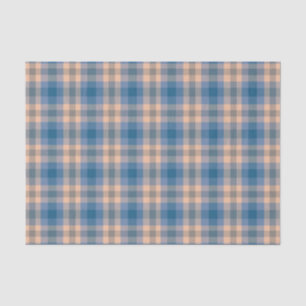 Geruit Plaid Beige Blauw Grijs en Perzik Tissuepapier