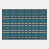 Geruit Plaid Blauw Groen Plaid En Turquoise Inpakpapier Vel (Voorkant 3)