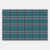 Geruit Plaid Blauw Groen Plaid En Turquoise Inpakpapier Vel (Voorkant)