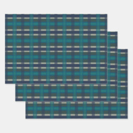 Geruit Plaid Blauw Groen Plaid En Turquoise Inpakpapier Vel