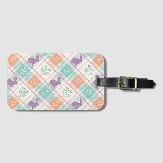 Geruit Plaid Easter Bagagelabel (Voorkant (horizontaal))