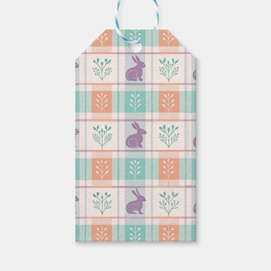 Geruit Plaid Easter Cadeaulabel (Voorkant)