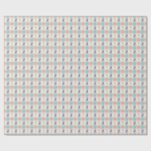 Geruit Plaid Easter Cadeaupapier (Vlak)