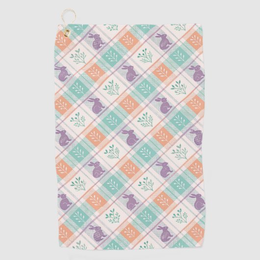 Geruit Plaid Easter Golfhanddoek (Voorkant)