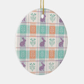 Geruit Plaid Easter Keramisch Ornament (Rechts)