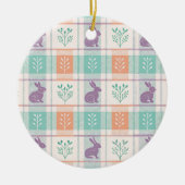 Geruit Plaid Easter Keramisch Ornament (Voorkant)