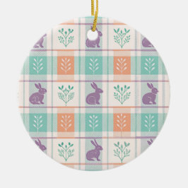 Geruit Plaid Easter Keramisch Ornament