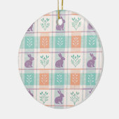 Geruit Plaid Easter Keramisch Ornament (Links)