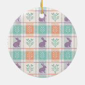 Geruit Plaid Easter Keramisch Ornament (Achterkant)